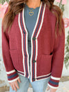Paige Cardigan in Wine