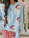 Sequin Santa Oversized Sweatshirt in Blue