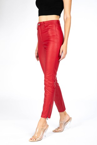 Kancan Red Leather Skinny