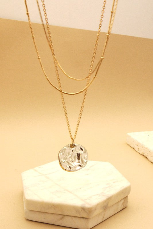 3 Layer Gold Coin Necklace
