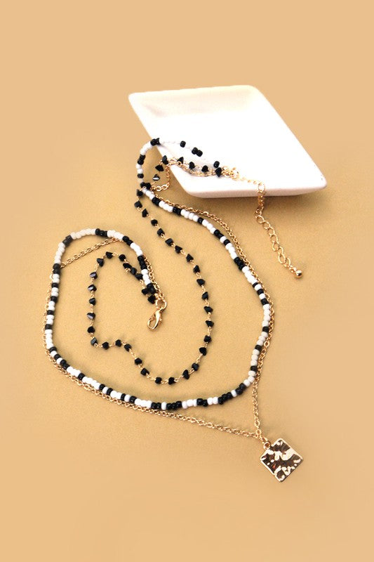 Black & White Beaded Necklace