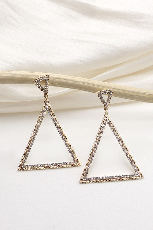 Gold Pyramid Earrings in Gold