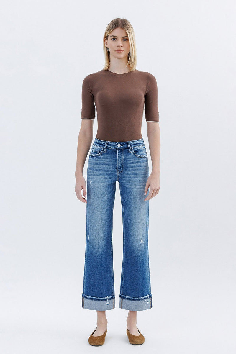 Kylie High Rise Slim Wide Jean