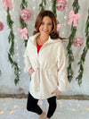 Marley Cinched Fleece Pullover in Cream