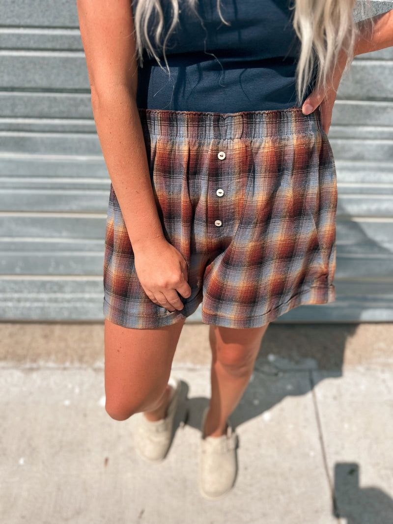 Free People Sunday Afternoon Boxer - Brown Combo