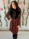 Charisma Faux Fur-trimmed Plaid Coat