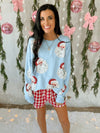 Sequin Santa Oversized Sweatshirt in Blue