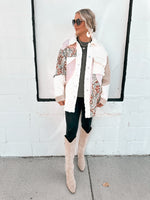 Kalena Jacket in Cream & Pink