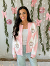 Christmas Ornament Cardigan in Pink