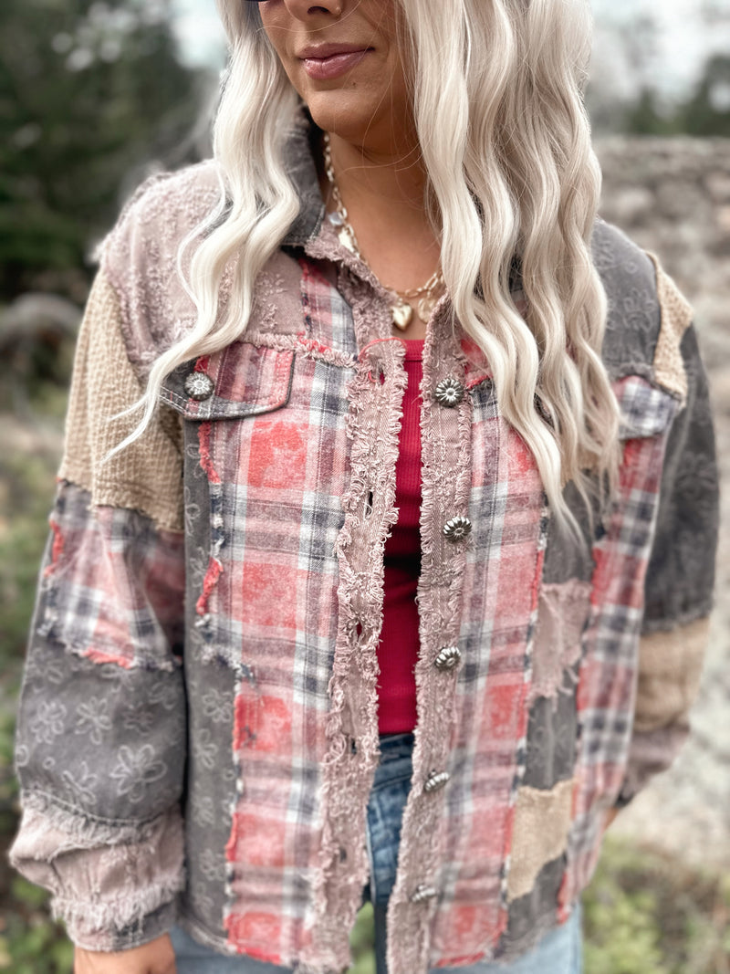 Alyiah Jacket in Charcoal Plaid