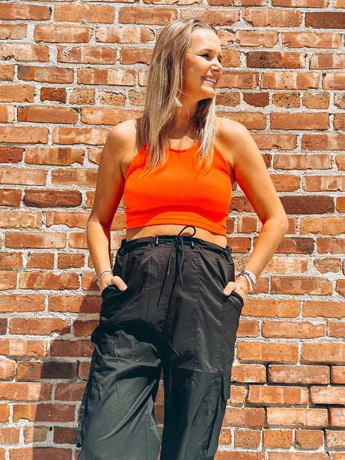 Black Cargo Joggers