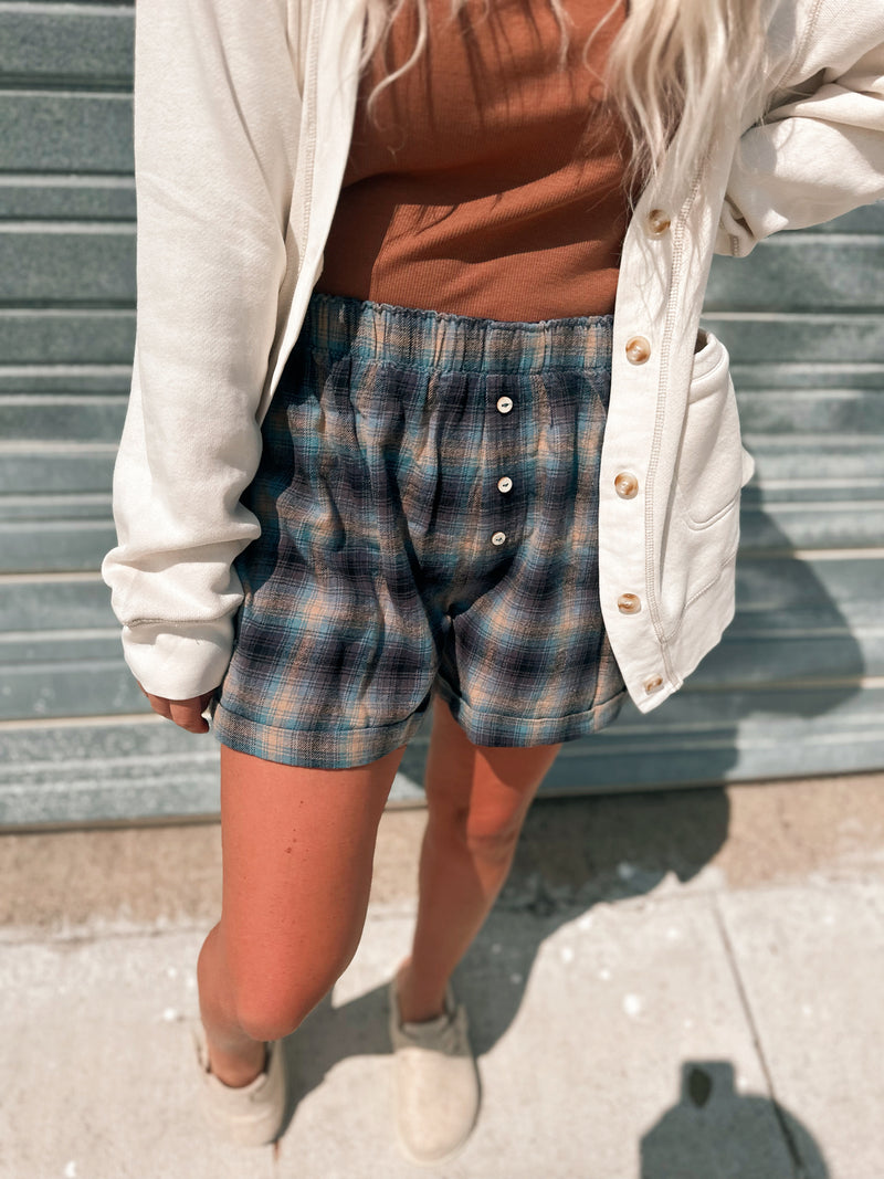 Free People Sunday Afternoon Boxer - Blue Combo