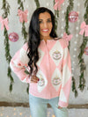 Christmas Ornament Cardigan in Pink