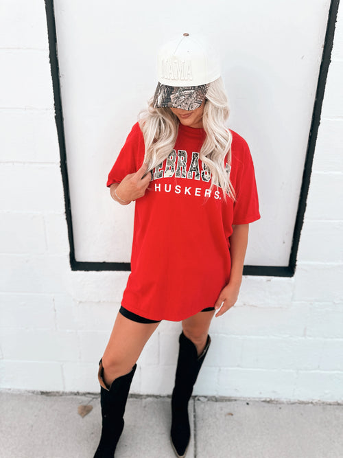 Nebraska Huskers Camo Tee in Red