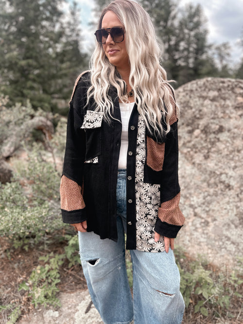 Jacee Jacket in Black Floral