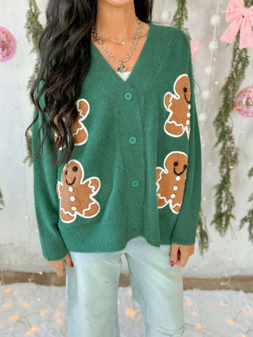 Gingerbread Knit Cardigan in Green
