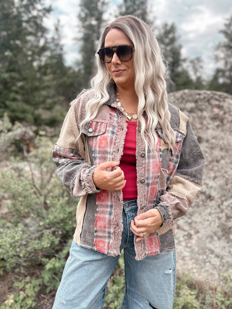 Alyiah Jacket in Charcoal Plaid
