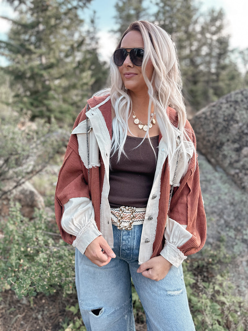 Sasha Hooded Jacket in Brick