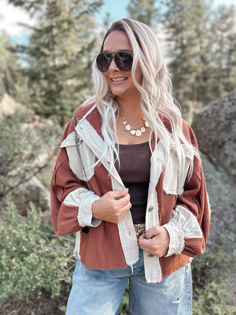 Sasha Hooded Jacket in Brick
