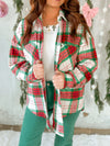 Jojo Plaid Shacket in Red & Green