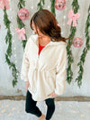 Marley Cinched Fleece Pullover in Cream