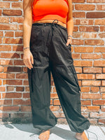 Black Cargo Joggers