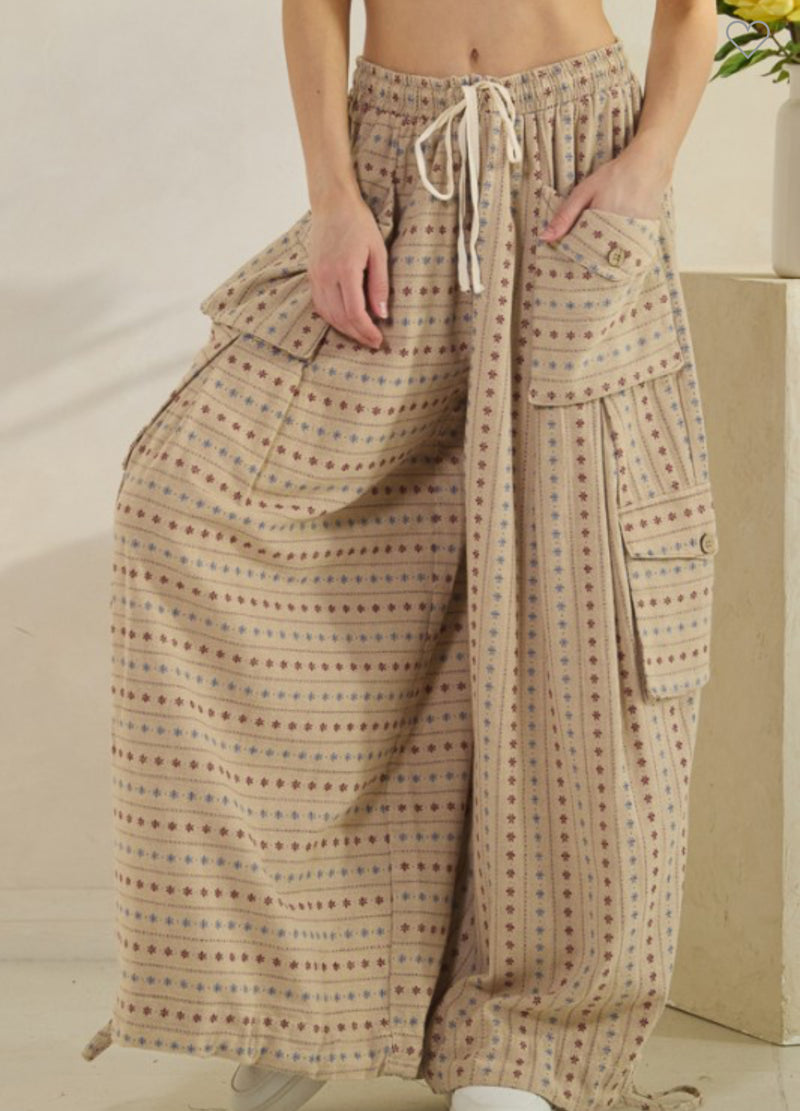 Easy Going Pants - Tan Floral