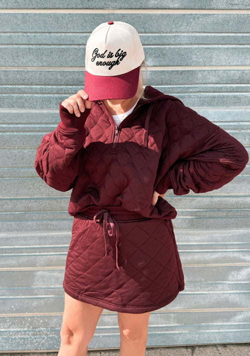 Breck Quilted Skort in Dark Cherry