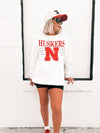 Nebraska Guccio White Sweatshirt