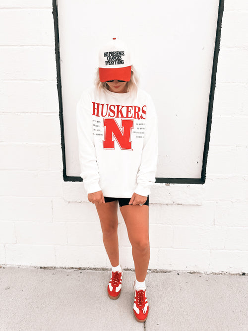 Nebraska Guccio White Sweatshirt