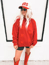 Nebraska Ritter Repeat Lantern Sleeve Crew- Red
