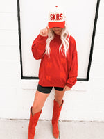 Nebraska Ritter Repeat Lantern Sleeve Crew- Red
