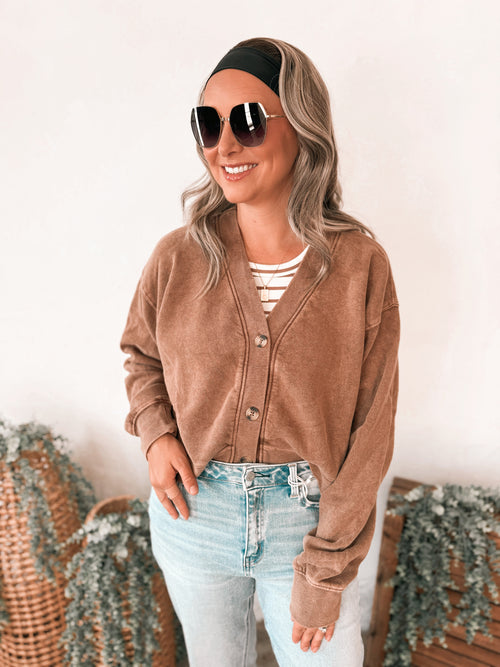 Billy Cardigan Sweater in Chestnut