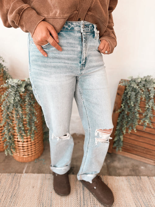 Vervet Victoria High Rise Cropped Straight