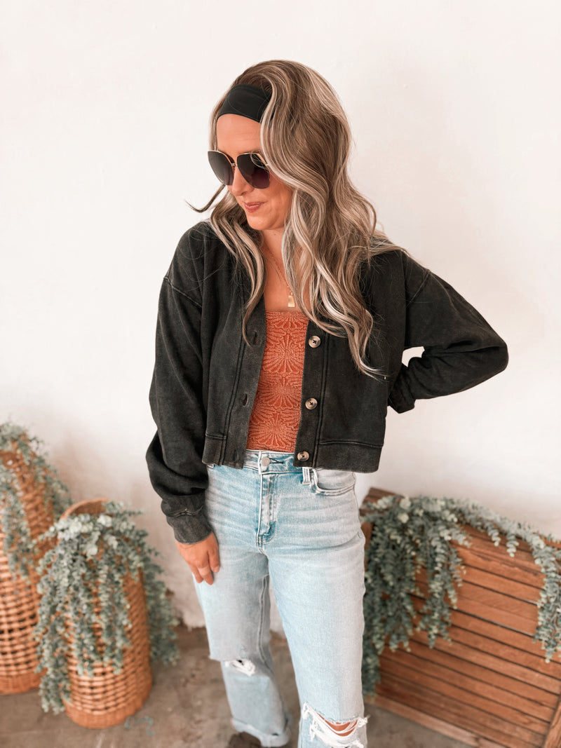 Billy Cardigan Sweater in Black
