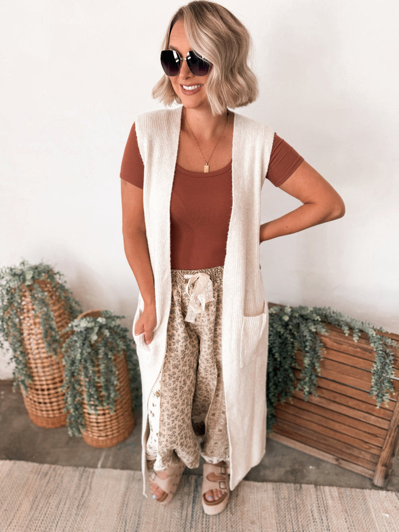 Kyler Long Vest in Champagne