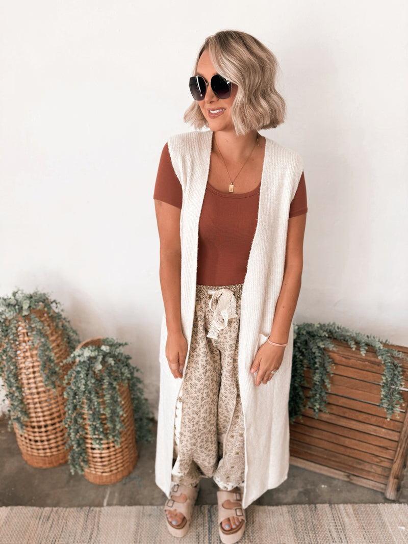 Kyler Long Vest in Champagne