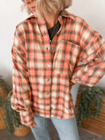 Free People Ashley Plaid Shirt - Sand Combo