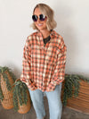 Free People Ashley Plaid Shirt - Sand Combo