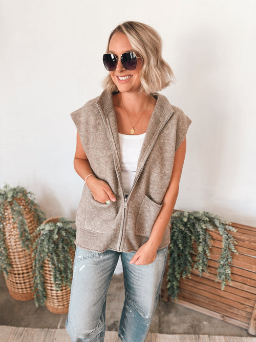 Vivi Zip Up Sweater Vest