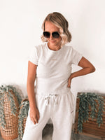 Tribe Kelley Ribbed Campus Tee in No.2 Grey