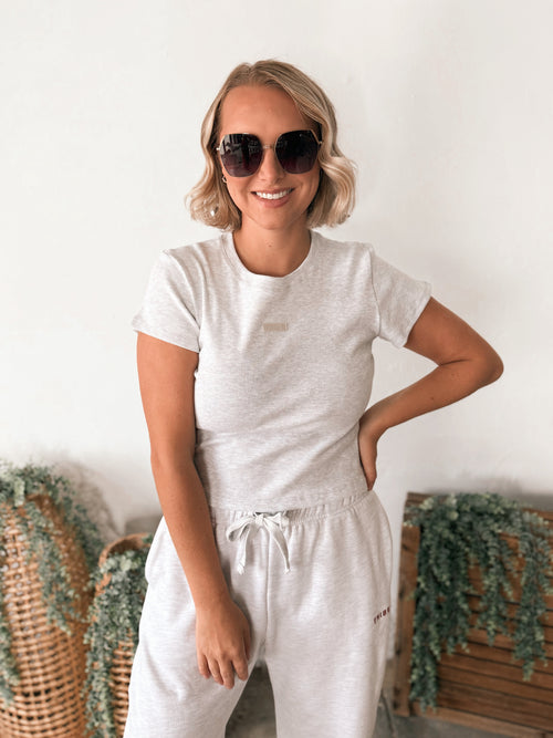 Tribe Kelley Ribbed Campus Tee in No.2 Grey
