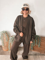 Tribe Kelley Dean's List Cardigan in Oxford Brown