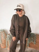 Tribe Kelley Dean's List Cardigan in Oxford Brown