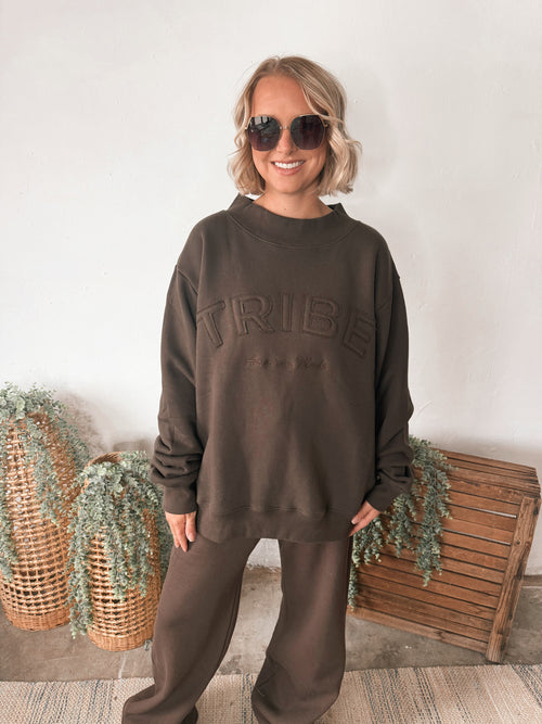 Tribe Kelley Legacy Mockneck in Oxford Brown