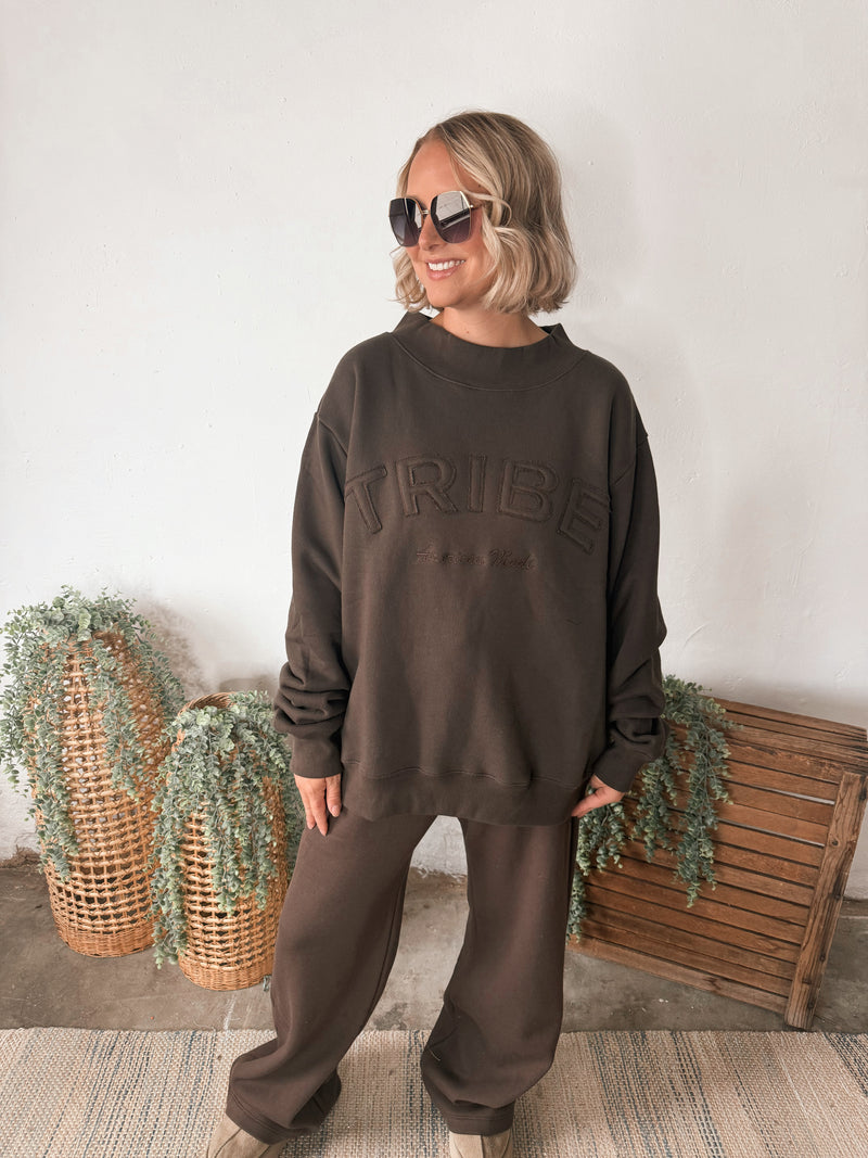 Tribe Kelley Legacy Mockneck in Oxford Brown