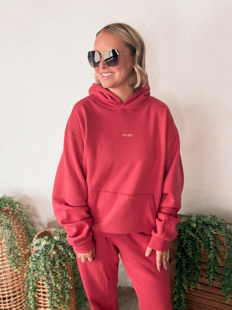 Tribe Kelley Butter Hoodie in Red Line