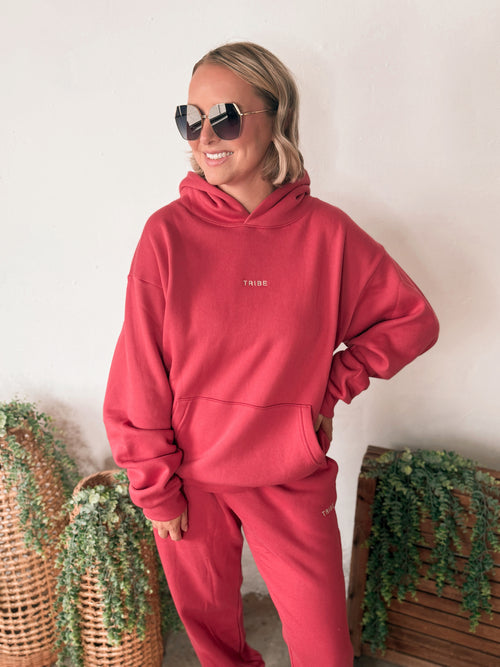 Tribe Kelley Butter Hoodie in Red Line