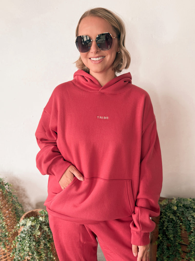 Tribe Kelley Butter Hoodie in Red Line