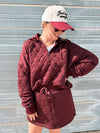 Breck Quilted Skort in Dark Cherry